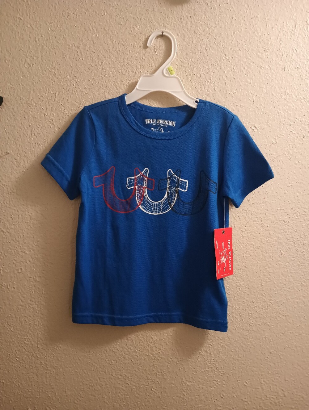True Religion Toddler Boys Blue Horseshoe Graphic Tee Shirt